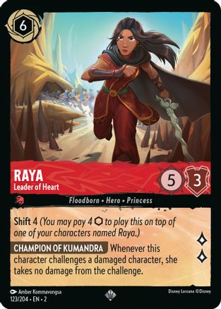 Raya - Leader of Heart (123/204) - Rise of the Floodborn  [Super Rare]