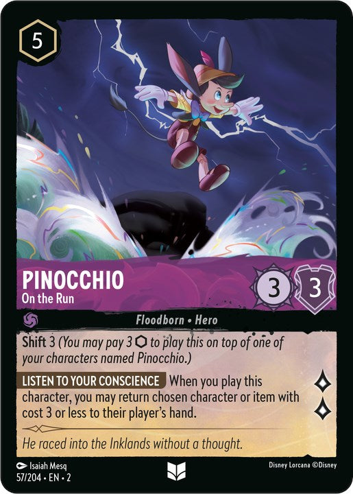 Pinocchio - On the Run (57/204) - Rise of the Floodborn  [Uncommon]