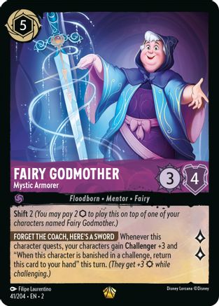 Fairy Godmother - Mystic Armorer (41/204) - Rise of the Floodborn Cold Foil [Legendary]
