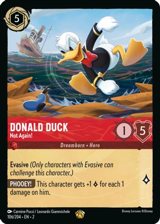 Donald Duck - Not Again! (106/204) - Rise of the Floodborn Cold Foil [Legendary]