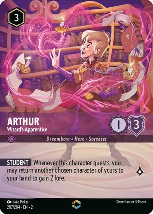 Arthur - Wizard's Apprentice (Enchanted) (207/204) - Rise of the Floodborn Holofoil [Enchanted]
