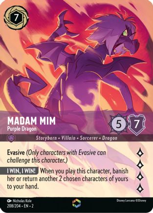 Madam Mim - Purple Dragon (Enchanted) (208/204) - Rise of the Floodborn Holofoil [Enchanted]