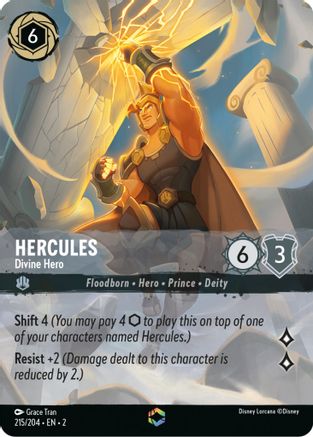 Hercules - Divine Hero (Enchanted) (215/204) - Rise of the Floodborn Holofoil [Enchanted]