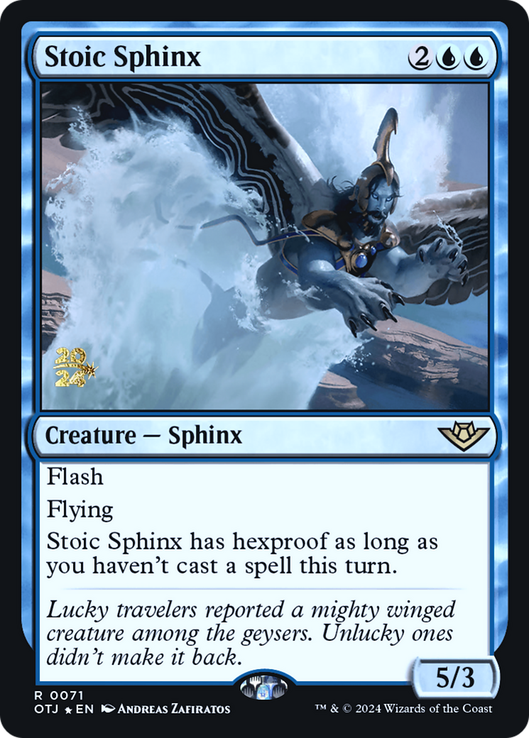 Stoic Sphinx (POTJ-71S) - Outlaws of Thunder Junction Promos Foil [Rare]