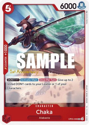 Chaka (OP05-008) - Awakening of the New Era: 1st Anniversary Tournament Cards  [Uncommon]