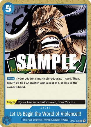 Let Us Begin the World of Violence!! (OP05-059) - Awakening of the New Era: 1st Anniversary Tournament Cards  [Uncommon]