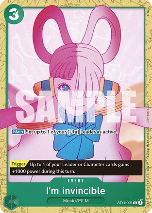 I'm invincible (Starter Deck 11: Uta Deck Battle) (ST11-005) - One Piece Promotion Cards  [Common]
