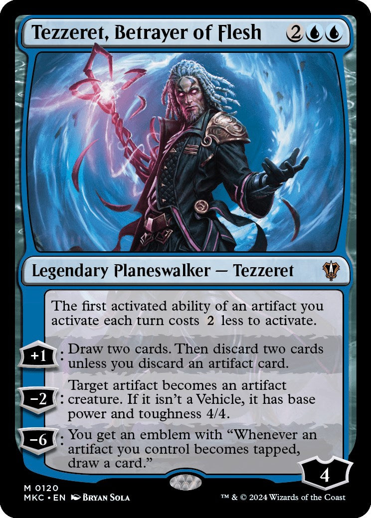 Tezzeret, Betrayer of Flesh (MKC-120) - Murders at Karlov Manor Commander [Mythic]