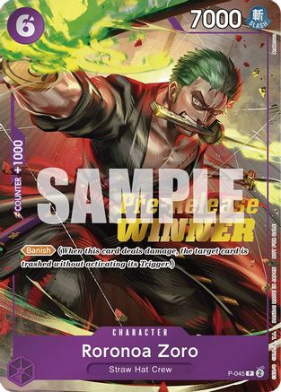 Roronoa Zoro (OP-06 Pre-Release Tournament) [Winner] (P-045) - One Piece Promotion Cards Foil [Promo]