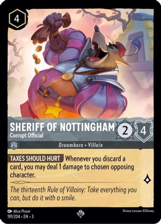 Sheriff of Nottingham - Corrupt Official (191/204) - Into the Inklands Cold Foil [Super Rare]