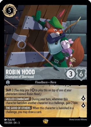 Robin Hood - Champion of Sherwood (190/204) - Into the Inklands Cold Foil [Legendary]
