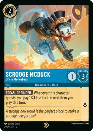 Scrooge McDuck - Uncle Moneybags (39) - Disney Lorcana Promo Cards Cold Foil [Promo]