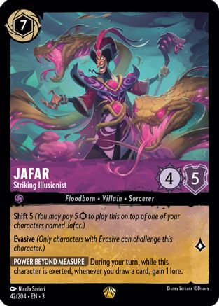 Jafar - Striking Illusionist (42/204) - Into the Inklands Cold Foil [Legendary]