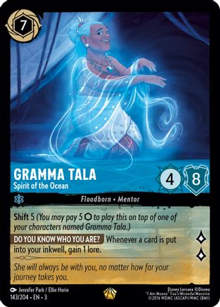 Gramma Tala - Spirit of the Ocean (143/204) - Into the Inklands Cold Foil [Legendary]