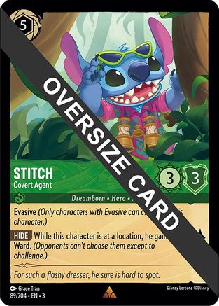 Stitch - Covert Agent (Oversized) (89/204) - Into the Inklands Cold Foil [Rare]