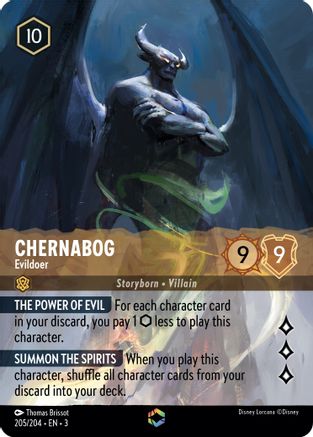 Chernabog - Evildoer (Enchanted) (205/204) - Into the Inklands Holofoil [Enchanted]