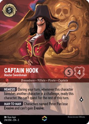 Captain Hook - Master Swordsman (Enchanted) (214/204) - Into the Inklands Holofoil [Enchanted]