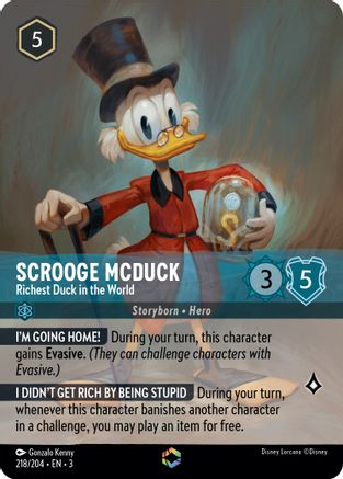 Scrooge McDuck - Richest Duck in the World (Enchanted) (218/204) - Into the Inklands Holofoil [Enchanted]