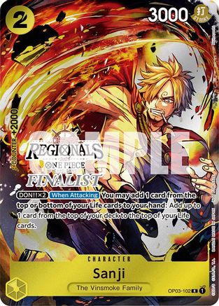 Sanji (Offline Regional 2024) [Finalist] (OP03-102) - One Piece Promotion Cards Foil [Rare]