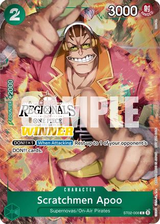 Scratchmen Apoo (Online Regional 2024) [Winner] (ST02-008) - One Piece Promotion Cards  [Common]