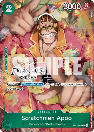 Scratchmen Apoo (Offline Regional 2024) [Participant] (ST02-008) - One Piece Promotion Cards Foil [Common]