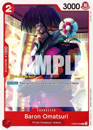 Baron Omatsuri (OP06-004) - Wings of the Captain Pre-Release Cards  [Common]