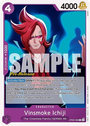 Vinsmoke Ichiji (060) (OP06-060) - Wings of the Captain Pre-Release Cards  [Common]