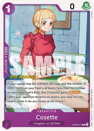 Cosette (OP06-072) - Wings of the Captain Pre-Release Cards  [Common]