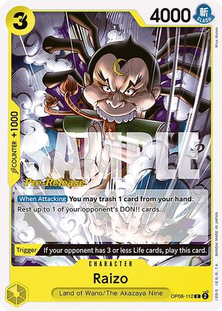 Raizo (OP06-112) - Wings of the Captain Pre-Release Cards  [Common]