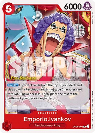 Emporio.Ivankov (OP06-003) - Wings of the Captain Pre-Release Cards  [Uncommon]