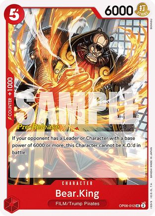 Bear.King (OP06-012) - Wings of the Captain Pre-Release Cards  [Uncommon]