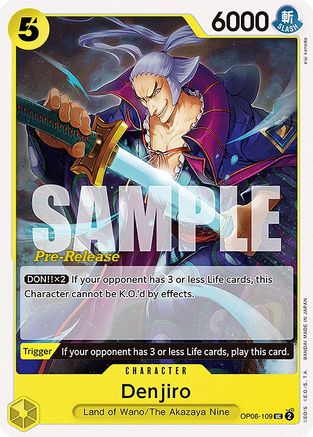 Denjiro (OP06-109) - Wings of the Captain Pre-Release Cards  [Uncommon]