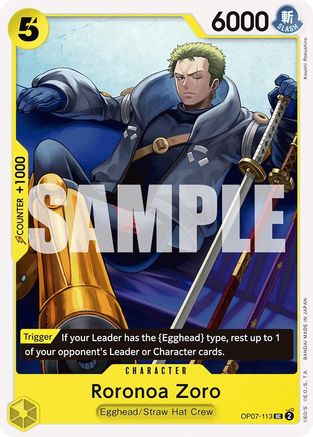 Roronoa Zoro (113) (OP07-113) - 500 Years in the Future  [Uncommon]