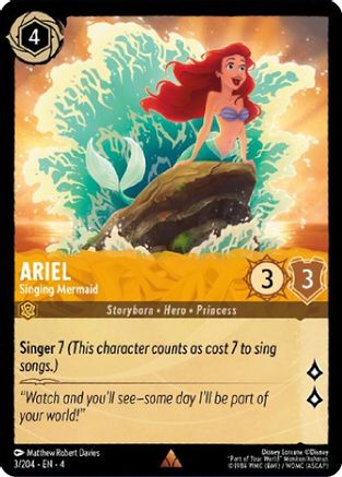 Ariel - Singing Mermaid (3/204) - Ursulas Return Cold Foil [Rare]