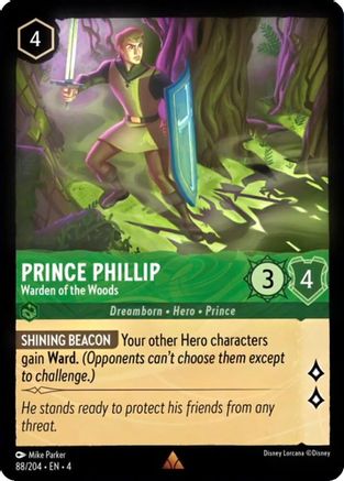 Prince Phillip - Warden of the Woods (88/204) - Ursulas Return Cold Foil [Rare]