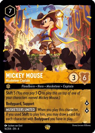 Mickey Mouse - Musketeer Captain (16/204) - Ursulas Return  [Legendary]