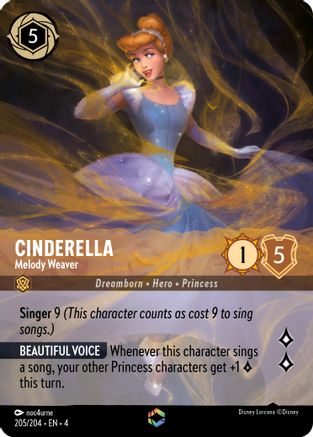 Cinderella - Melody Weaver (Enchanted) (205/204) - Ursulas Return Holofoil [Enchanted]