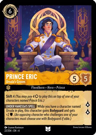 Prince Eric - Ursula's Groom (22/204) - Ursulas Return Cold Foil [Uncommon]