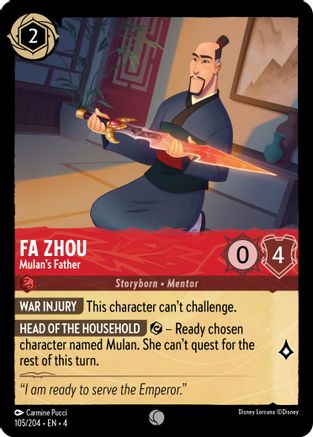 Fa Zhou - Mulan's Father (105/204) - Ursulas Return  [Common]
