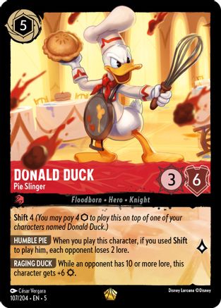 Donald Duck - Pie Slinger (107/204) - Shimmering Skies Cold Foil [Legendary]