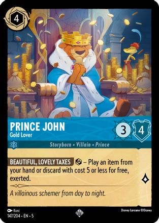 Prince John - Gold Lover (147/204) - Shimmering Skies Cold Foil [Super Rare]