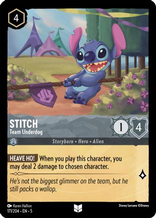 Stitch - Team Underdog (171/204) - Shimmering Skies Cold Foil [Uncommon]