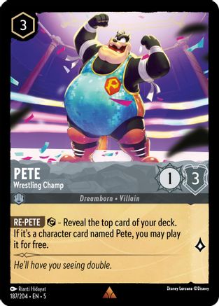 Pete - Wrestling Champ (187/204) - Shimmering Skies Cold Foil [Rare]