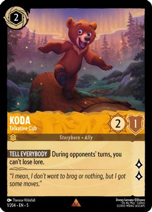 Koda - Talkative Cub (1/204) - Shimmering Skies  [Rare]