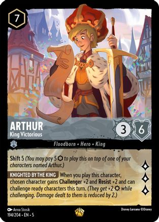 Arthur - King Victorious (194/204) - Shimmering Skies Cold Foil [Legendary]