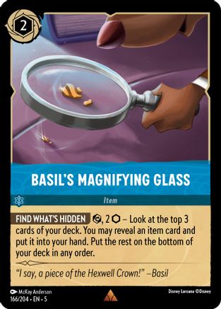 Basil's Magnifying Glass (166/204) - Shimmering Skies Cold Foil [Rare]