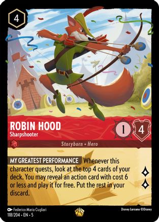 Robin Hood - Sharpshooter (118/204) - Shimmering Skies Cold Foil [Legendary]