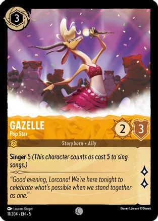 Gazelle - Pop Star (11/204) - Shimmering Skies Cold Foil [Common]