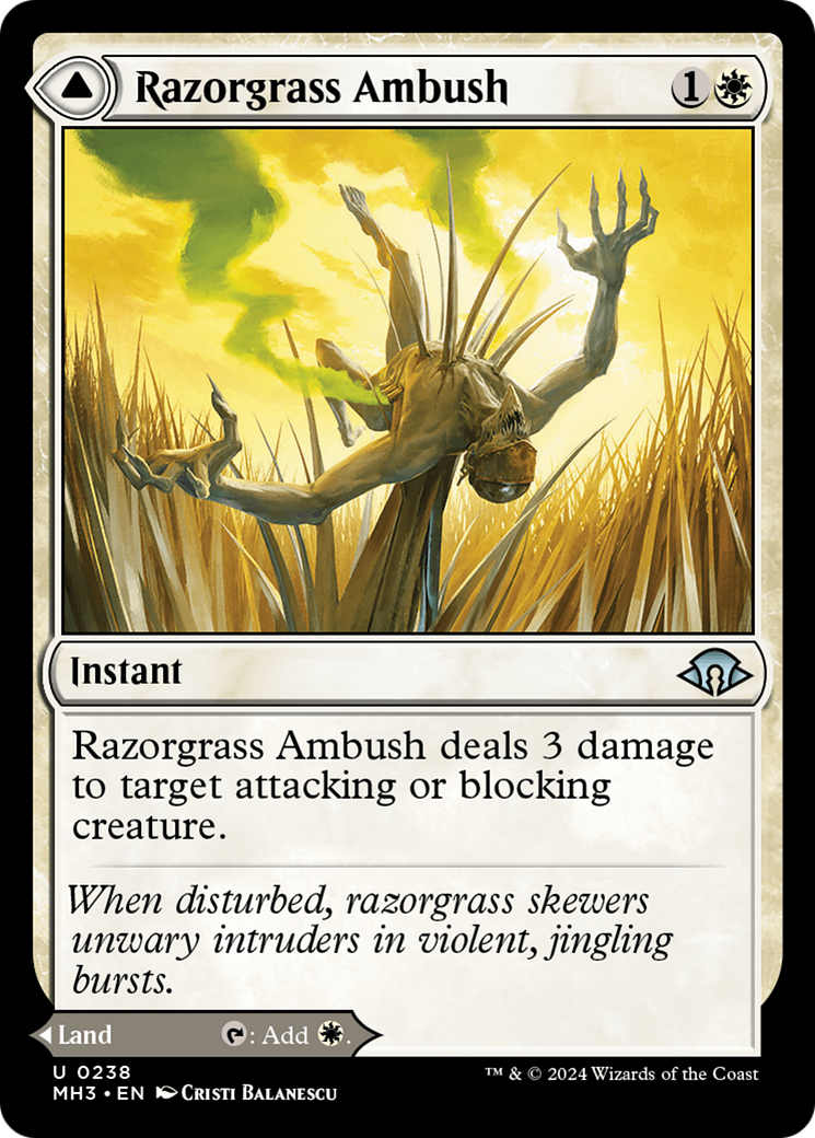 Razorgrass Ambush // Razorgrass Field (MH3-238) - Modern Horizons 3 Foil [Uncommon]