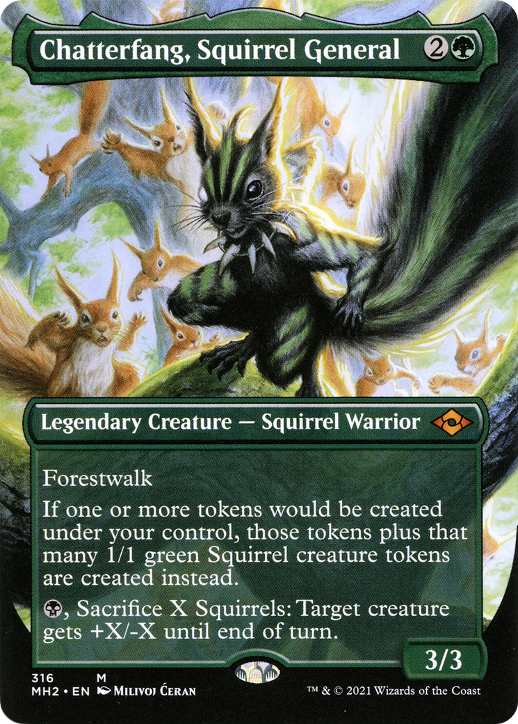 Chatterfang, Squirrel General (MH2-316) - Modern Horizons 2 (Borderless) Foil [Mythic]